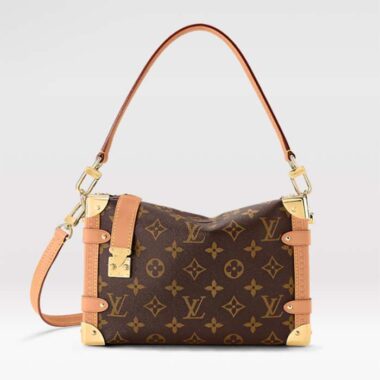 Louis Vuitton LV Women Side Trunk Monogram Coated Canvas Cowhide Leather