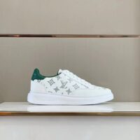 Louis Vuitton Unisex Beverly Hills Sneaker Green Monogram-Printed Calf Leather Rubber Outsole (10)