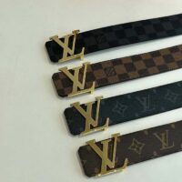 Louis Vuitton Unisex LV Initiales 40mm Reversible Belt Brown Damier Ebene Canvas (9)