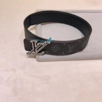 Louis Vuitton Unisex LV Speed 40mm Reversible Belt Turquoise Blue Monogram Eclipse Coated Canvas Leather (11)