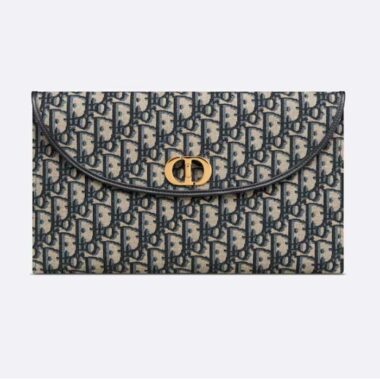 Dior Unisex CD 30 Montaigne Avenue Pouch Flap Blue Dior Oblique Jacquard