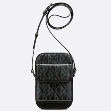 Dior Unisex Hit The Road Vertical Pouch Black CD Diamond Canvas