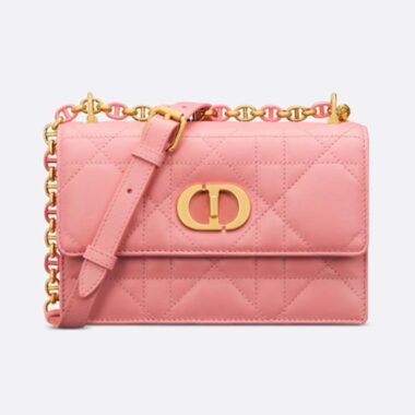 Dior Women CD Miss Caro Mini Bag Light Pink Macrocannage Lambskin