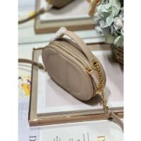 Dior Women CD Signature Oval Camera Bag Caramel Beige Calfskin Embossed (3)