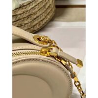 Dior Women CD Signature Oval Camera Bag Caramel Beige Calfskin Embossed (3)