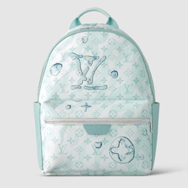 Louis Vuitton LV Unisex Discovery Backpack Crystal Blue Monogram Aquagarden Coated Canvas