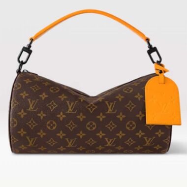 Louis Vuitton LV Unisex Soft Polochon MM Radiant Sun Monogram Macassar Coated Canvas