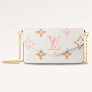 Louis Vuitton LV Women Félicie Pochette Beige Monogram Coated Canvas Microfiber Lining