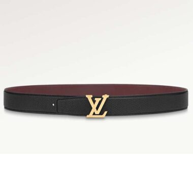 Louis Vuitton Unisex LV Heritage 35 MM Reversible Belt Black Bordeaux Leather