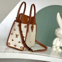 Louis Vuitton Women LV On My Side MM Tan Canvas Smooth Cowhide Leather (10)