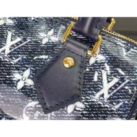 Louis Vuitton Women LV Speedy Bandouliere 20 Handbag Blue Monoglam Coated Canvas (2)