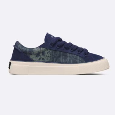 Dior Unisex CD Dior Tears B33 Sneaker Blue Oblique Denim Peace Sign Navy Blue Suede