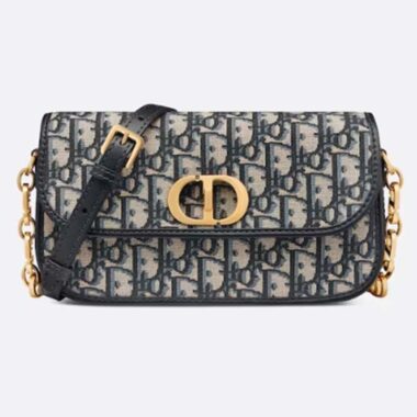 Dior Women CD 30 Montaigne Avenue Bag Blue Dior Oblique Jacquard