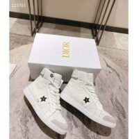 Dior Women CD Shoes Dior Star High-Top Sneaker White Calfskin Suede (1)