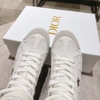 Dior Women CD Shoes Dior Star High-Top Sneaker White Calfskin Suede (1)