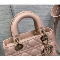 Dior Women CD Small Lady Dior My ABCDior Bag Powder Pink Cannage Lambskin (2)