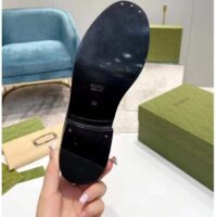Gucci Unisex GG Interlocking G Loafer Black White Leather Sole Flat 1.5 CM Heel (7)