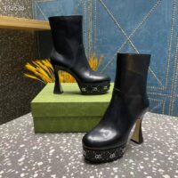 Gucci Women Platform GG Studs Black Leather Spool High 11.4 CM Heel‘ (8)