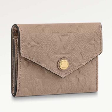 Louis Vuitton LV Unisex Zoe Wallet Monogram Empreinte Embossed Supple Grained Cowhide Leather Tourterelle Gray