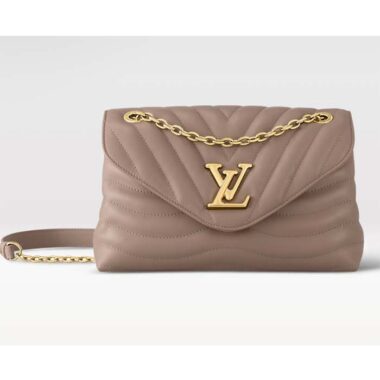 Louis Vuitton LV Women New Wave Chain Bag GM Dark Taupe Quilted Smooth Calf Leather