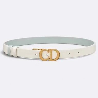 Dior CD Unisex 30 Montaigne Reversible Belt Blue White Smooth Calfskin 20 MM Width