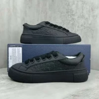 Dior Unisex CD B33 Sneaker Black Smooth Calfskin Oblique Raised Embroidery (12)