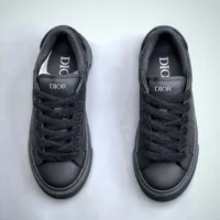 Dior Unisex CD B33 Sneaker Black Smooth Calfskin Oblique Raised Embroidery (12)