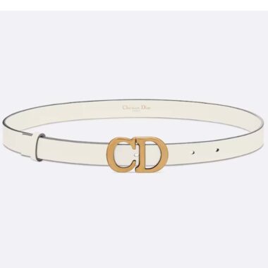 Dior Unisex CD Saddle Belt Latte Ultrasoft Calfskin 20 MM Width