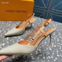 Louis Vuitton LV Women Blossom Slingback Pump Cream Patent Calf Leather Natural Cowhide (5)