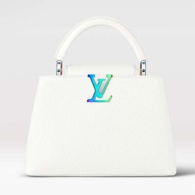 Louis Vuitton LV Women Capucines BB Handbag Snow White Taurillon Leather Cowhide Lining