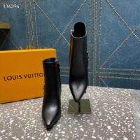 Louis Vuitton LV Women Sparkle Ankle Boot Black Lamb Leather Side Zip 9.5 CM Heel (6)