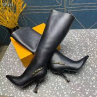 Louis Vuitton LV Women Sparkle High Boot Black Calf Leather Side Zip 9.5 CM Heel (7)