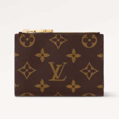 Louis Vuitton Unisex LV Lisa Wallet Tonic Orange Monogram Coated Canvas Grained Cowhide Leather