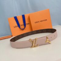 Louis Vuitton Unisex LV Pretty LV 30 MM Reversible Belt Monogram Canvas Jasmine Pink Leather (10)