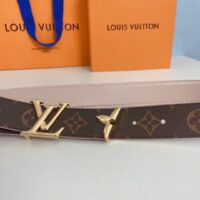 Louis Vuitton Unisex LV Pretty LV 30 MM Reversible Belt Monogram Canvas Jasmine Pink Leather (10)