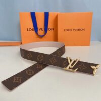 Louis Vuitton Unisex LV Pretty LV 30 MM Reversible Belt Monogram Canvas Jasmine Pink Leather (10)