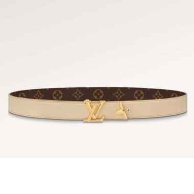 Louis Vuitton Unisex LV Pretty LV 30 MM Reversible Belt Monogram Canvas Recto Side