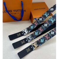 Louis Vuitton Unisex LV Shape 40 MM Reversible Belt Black Calf Leather (7)