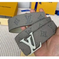 Louis Vuitton Unisex LV Shape MNG Climbing 40 MM Grey Reversible Belt Monogram Taurillon Leather (4)