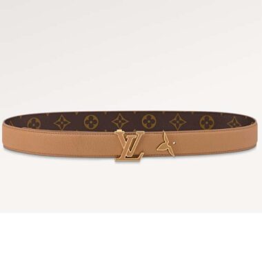 Louis Vuitton Unisex Pretty LV Enamel 30 MM Reversible Belt Monogram Canvas Recto Side