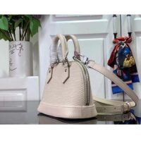 Louis Vuitton LV Women Nano Alma Handbag Quartz White Epi Grained Cowhide Leather (10)