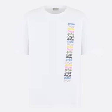 Dior Men CD Relaxed-Fit T-Shirt White Slub Organic Cotton Jersey