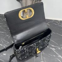 Dior Women CD Medium Dior Caro Bag Black Cannage Tweed (8)