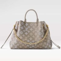Louis Vuitton LV Unisex Bella Tote Gray Mahina Perforated Calfskin Leather