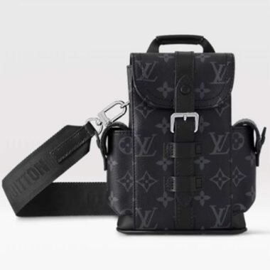 Louis Vuitton LV Unisex Nano Christopher Monogram Eclipse Coated Canvas Cowhide Leather