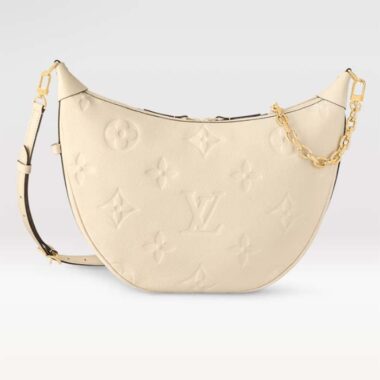 Louis Vuitton LV Women Loop Hobo Cream Monogram Empreinte Embossed Grained Cowhide Leather