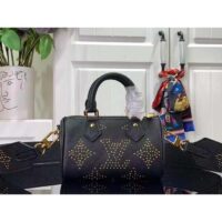 Louis Vuitton LV Women Nano Speedy Bag Black Monogram Empreinte Grained Cowhide Leather (2)
