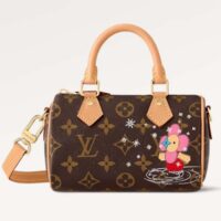 Louis Vuitton LV Women Nano Speedy Bag Pink Monogram Coated Canvas Cowhide Leather (3)