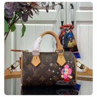 Louis Vuitton LV Women Nano Speedy Bag Pink Monogram Coated Canvas Cowhide Leather (3)