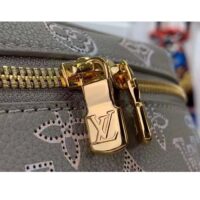 Louis Vuitton LV Women Nice Mini Toiletry Pouch Gray Mahina Perforated Calfskin Leather (10)